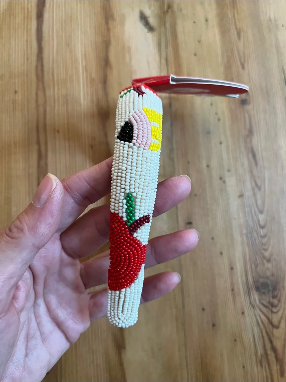 New! PIPER K Kids Hand Beaded Apple Headband Back-To-School
